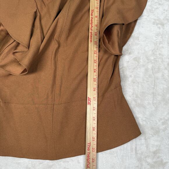 Vanessa Bruno Flutter Sleeve Top Blouse Brown Women’s size 36 US Small - Picture 8 of 8